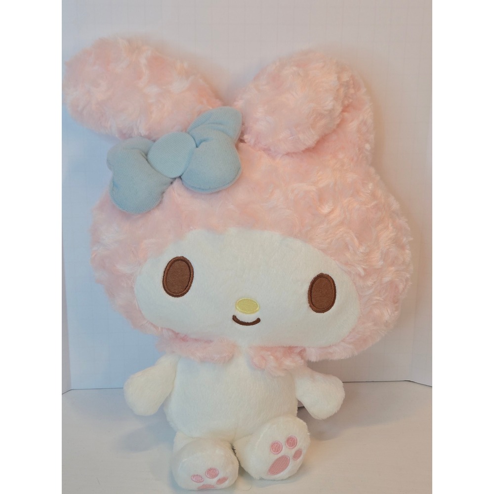 Sanrio My Melody Plush Pink Fuzzy Bunny Rabbit Bow Stuffed Animal 14" New